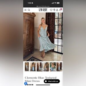12th Tribe Clemente Blue Textured Maxi dress